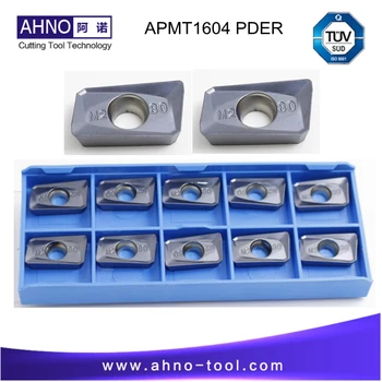 APMT1604 PDER M2 10 бр./лот AHNO CNC Твърди Видий Сменяеми Плоча за Фрезоване на Инструменти за Успешен ножове BAP 400R и RAP75