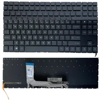 Осветена Клавиатура на английски и американски език за HP OMEN 15-EK 15-EN 15-EN0013dx 0023dx 1013DX 15-EK0056ur TPN-Q236 M00666-001 подходящ за лаптоп на AMD