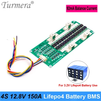 Turmera 4S 12,8 В 150A Lifepo4 BMS 92mA Баланс ток за 3.2 В 100Ah 280Ah 310Ah Lifepo4 Батерия на Слънчева енергия система или Използването на UPS