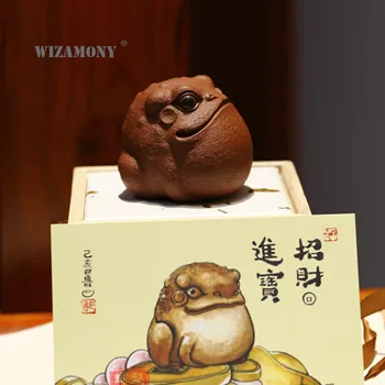 WIZAMONY оригинален лилав пясък чаена чинийка прекрасен сладък фучан будас декоративни фигурки кунг-фу украса чай домашен любимец yixing