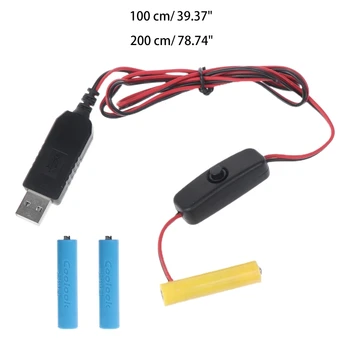 AAA Батерия Элиминатор USB захранващ Кабел Замени 3x AAA Батерия за Радио Електрически Играчки Часовници Led Лампа с Ключ
