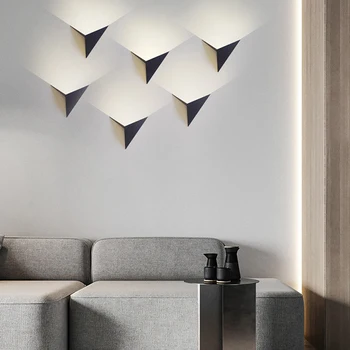 Модерни минималистичные led осветление Стена триъгълна форма в Скандинавски стил, Стенни осветителни Тела за хол, 3 W, AC85-265V, Просто Осветление