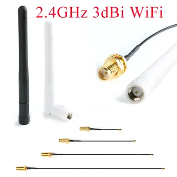 2.4 Ghz 3dBi WiFi 2,4 g Антена Антена RP-SMA Мъжки безжичен рутер + PCI U. FL IPX към RP-SMA Мъж кабел с косичкой ESP8266 ESP32