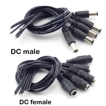 AC DC Женски Мъжки захранващия кабел на проводници Конектор Конектор Адаптор за Led Лента с Камери за ВИДЕОНАБЛЮДЕНИЕ led светлина Включете 5,5x2,1mm