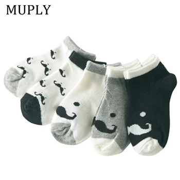 5 двойки/лот, памучни чорапи за деца, детски чорапи с принтом мустаци за момичета и момчета, пролетно-есенни чорапи за деца, детски чорапи от 1 до 3 години