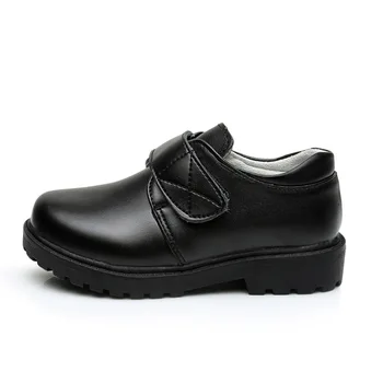 2022 Детски кожени обувки училищни обувки от естествена телешка кожа, двупластова кожа черна първоначално обувки за момчета