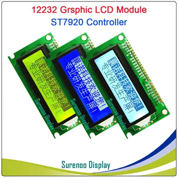 12232 122*32 Сериен SPI/Паралелен Графичен LCD модул на Екрана на Дисплея LCM Жълт Син Бял вграден ST7920/AIP31020