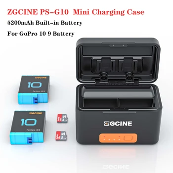 ZGCINE PS-G10 Мини кабел за зареждане Калъф Кутия за GoPro 10 9 200 ма Smart кабел за зареждане Калъф Акумулаторна Батерия, Кутия За Съхранение За Gopro Hero