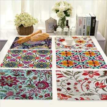 Цвят Етническа група цвете кърпа Кърпа поставка за украса на масата подложка За Кухня Posavasos Manteles individuales Onderzetters H078