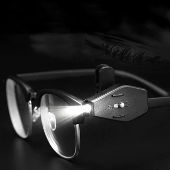 Мини-Фенерче на слънчеви Очила Скоба За Очила Фенер Регулируема Универсална Лампа За Очила Гъвкави Лампи За Четене на Книги с Батерии