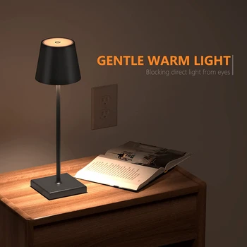 Led Безжична Настолна Лампа с Докосване Сензор за Затъмняване на Нощна Лампа USB Акумулаторни Лампи за Четене лека нощ за Бар/Ресторант Декор