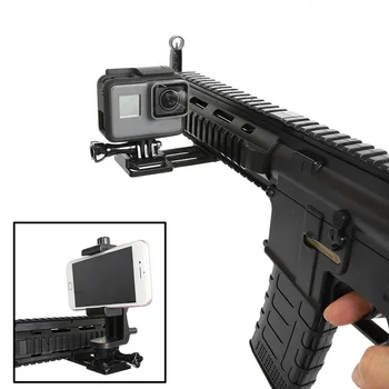 Екшън-Камера Пистолет Страничната Релса на Притежателя на Движение Адаптер за GoPro Hero 7 6 5 4 Sony Yi 4 Към Смартфон за Пушка Пистолет на Лов