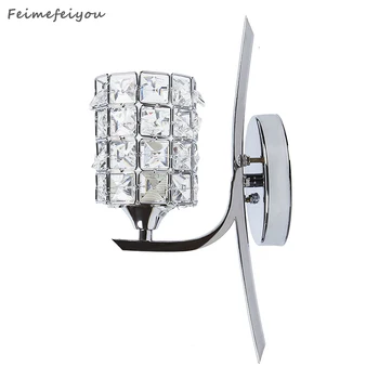 feimefeiyou e27 Кристал, с монтиран на стената лампа, монтиран на стената лампа, Стенни лампи, Лампа, прекъсвач на веригата -включва лампа от 3 W