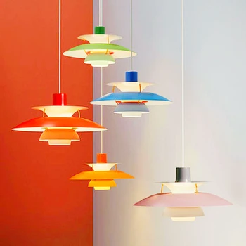 Датски Дизайн Окачен Лампа с Високо Качество Чадър Led Окачен Лампа Хол Loui Блясък Кухня Paulsen НЛО 5 Цвята Droplight