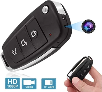 1080P Автомобилен Ключ Мини Камера Откриване на Движение Видеорекордер за Нощно Виждане Ключодържател Помещение 140 ° Широкоъгълен Обектив Спортна Мини Камера