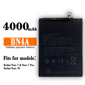 Оригинална Батерия BN4A 4000 ма За Xiaomi Redmi Note 7 Note7 Pro 7Pro Note7Pro Висок Капацитет Подмяна на Телефон Batteria