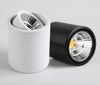 Димиране на led лампа COB фокус AC85-265V 7W9W12W15W20W25W с регулируем ъгъл на наклона алуминиев повърхностен лампа за вътрешно осветление