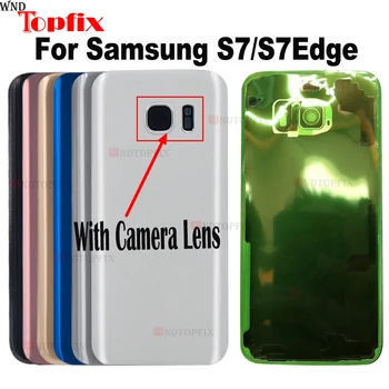 За Samsung S7 Edge Капак на Отделението за батерията На Samsung Galaxy S7 Edge G935 S7 G930 Задната Врата S7 G930F Корпус на отделението за батерията + Рамка на обектива на камерата