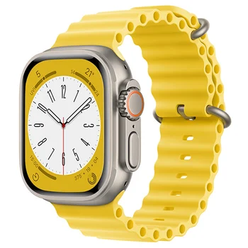 Океански каишка за Apple Watch серия Ultra/8/7/6/5/4/3/ 2SE Силикон Каишка за Часовник Iwatch 38 42 мм 40 ММ 44 мм 41 45 49 мм Аксесоари
