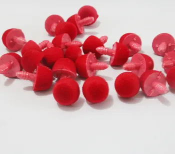 50 бр./лот, 14/16/20/25/30/35/40/45 мм, червени на цвят, флокированный играчка на носа под формата на гъбата + мека шайба за куклено diy (направи си сам