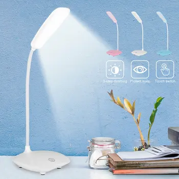 Сгъваема LED Настолна Лампа С Регулируема Яркост Ярка Лампа Акумулаторна батерия USB лека нощ Гъвкава Настолна Лампа За Четене на Книги Настолна Лампа