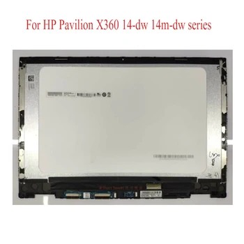 Оригинален 14-ИНЧОВ LCD дисплей със сензорен екран, Стъкло, Дигитайзер, монтаж, замяна За лаптоп HP Pavilion X360 серия от 14-dw 14m-dw