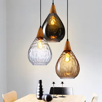 Модерните Стъклени Висящи Лампи Water Drop лампа Окачен лампа LED окачен Лампата на Тавана лампа за Кухня, магазин и Кафе Бар и Трапезария