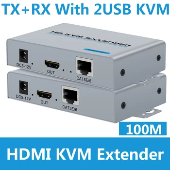 2021 WIistar HDMI KVM Разклонител по IP мрежата RJ-45 Ethernet UTP KVM Разклонител USB HDMI 100 М KVM удължителен кабел CAT5 CAT6