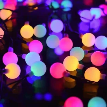 3 м/6 м Батерия Мощност на Led Топка Венец Светлина Фея Ред Водоустойчив Открит Лампа Коледен Празник Сватба Парти Лампа Украса