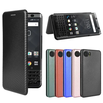 За Blackberry KEYone Калъф 4,5 инча От Въглеродни Влакна Флип Кожен Калъф За Blackberry KEYONE Делото своята практика