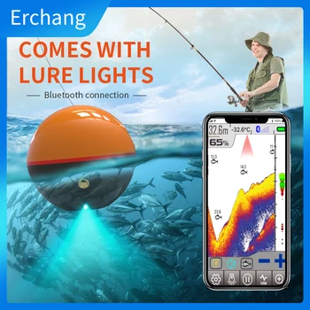 Erchang Нов Сонар F68 Bluetooth Безжична Рыболокатор Портативен Сонар Двухчастотный Конвертор Сонар за Езерна Морски Риболов