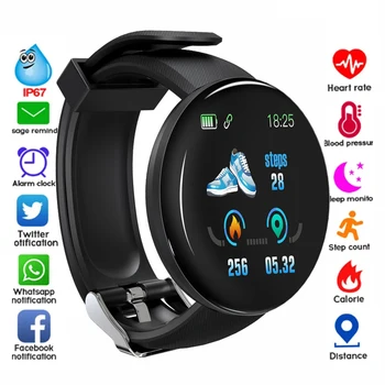D18 Умни Часовници на Сърдечния Ритъм Уреди За Измерване на Кръвното Налягане Фитнес Тракер За Мъже, Жени Интелигентни Гривна Водоустойчив Спорт Smartwatch За IOS И Android