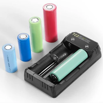 USB Акумулаторна батерия 2 слот Зарядно за 18650 литиево-йонна Батерия Зарядно Устройство 26650 Литиево-Йонна 14500 21700 Led Лампа/Фенер Велосипеди