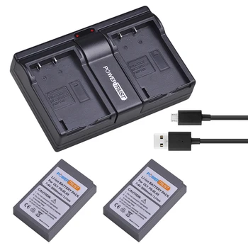 2 бр. Батерия за фотоапарат PS-BLS5 BLS-5 BLS 5 BLS-50 + двойно зарядно устройство от USB за Olympus OM-D E-M10, PEN E-PL2, E-PL5, E-PL6, E-ФПЧ2, стилус 1