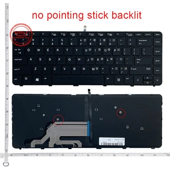 Клавиатура за лаптоп с подсветка за HP Probook x61 е, клавиатура с подсветка на английски език, 826368-001, черен