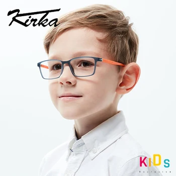 Kirka TR90 Рамки за Очила Детски Гъвкави Детски Очила, Оптични Рамки За Очила Квадратни Очила, Рамки за очила 6-10 Студенти