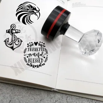 Кръгъл печат на Персонализирани с вашето собствено лого Индивидуален светлочувствителен тъмен печат на Персонализирани обичай самоклеящийся печат на Гумен печат