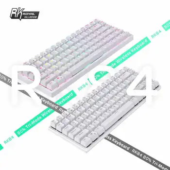 Механична клавиатура Royal Kludge RK84 84 клавишите 3 режима на 2,4 Ghz Безжична bluetooth Type-C Жичен Детска клавиатура с възможност за гореща замяна