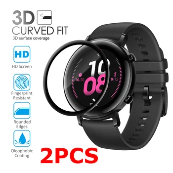 2 елемента 3D Защитно Стъкло Филм За Huawei Watch GT 2 E GT2 42 мм 2д GT2E Извити Меки Влакна Smartwatch Защитен филм на цял екран