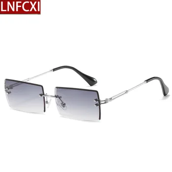 LNFCXI 16 Цвята Правоъгълни Градиентные Слънчеви Очила Без Рамки Женски Мъжки Малки Нюанси Модни Слънчеви Очила за Мъже Ретро Очила