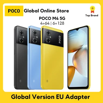 POCO M4 5G Глобалната версия на Смартфон NFC 4 GB 64 GB/6 GB 128 GB Dimensity 700 Восьмиядерный 90 Hz 6,58 