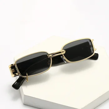 Популярни Модни Малки Правоъгълни Луксозни Дамски Слънчеви очила Марка Дизайнерски Обувки Реколта Мъжки Слънчеви Очила в стил пънк Слънчеви очила с UV400