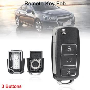 3 Бутона Flip-Сгъваем Дистанционно Сменяеми Калъф за Ключове на Автомобилния Ключ, Подходящи за Volkswagen Vw Jetta, Golf, Passat Beetle, Skoda, Seat B5 Polo