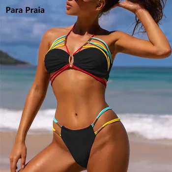 Para Praia 2023 Секси Бански костюм на Бретелях, Bandow, Бикини, Годишният Бразилски Бикини, Цветни Бански, Дамски Бански От Завязками