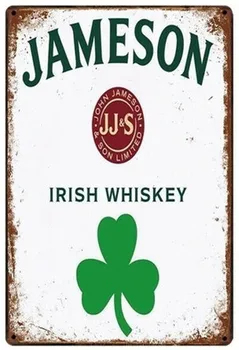 Jameson Ирландско Уиски Лидице Метална Табела Старинни Селски Рекламна Стена Арт-Деко