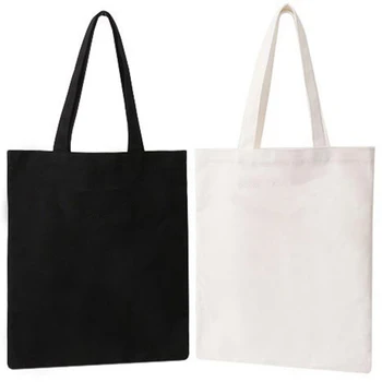5 бр., Модни Холщовая чанта-купувач в стил Харадзюку черен/бежов цвят, Бяла Модни Холщовая Чанта-тоут Голям Капацитет, Тъканно чанта за Еднократна употреба